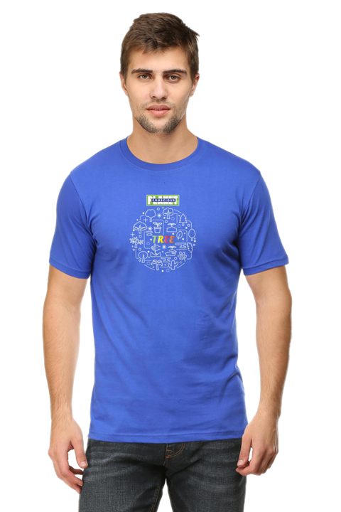 Soil and Tree Cycle T-Shirt for Men Royal Blue