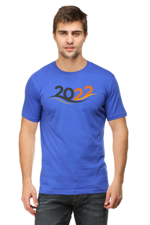 New Year 2022 Oversized T-shirt for Men - Royal Blue