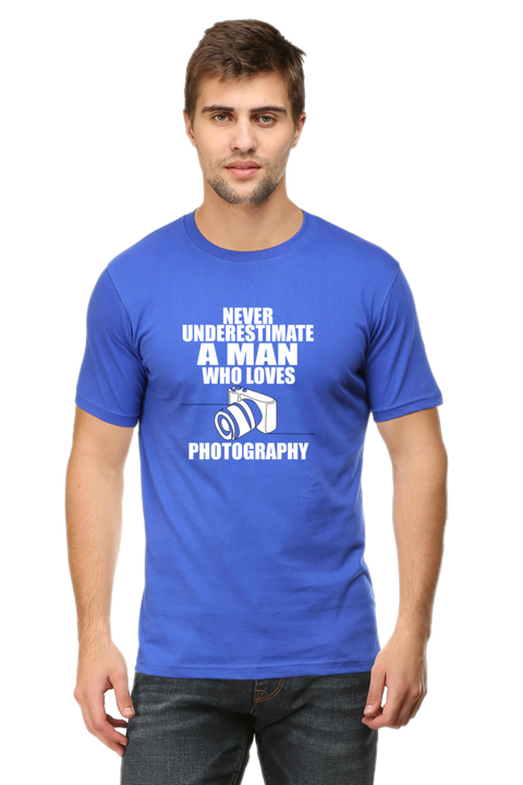 Man Who Loves Photography T-Shirt for Men - Royal Blue