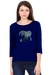 Christmas Special 3/4th Sleeve T-Shirt for Women - Navy Blue