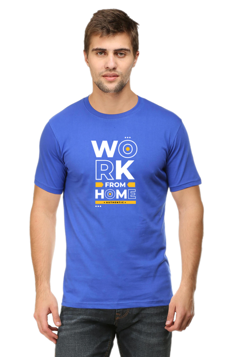 Work From Home T-Shirt for Men - Royal Blue