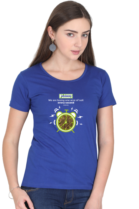 Losing Soil Every Second T-shirt for Women - Royal Blue