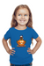 Halloween Pumpkin Royal Blue T-Shirt for Girls
