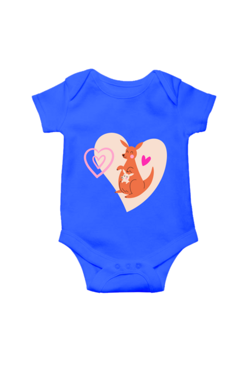 Royal Blue Pink Kangaroo Rompers for Baby