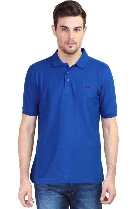 Pop & Pony Royal Blue Polo T-Shirt for Men