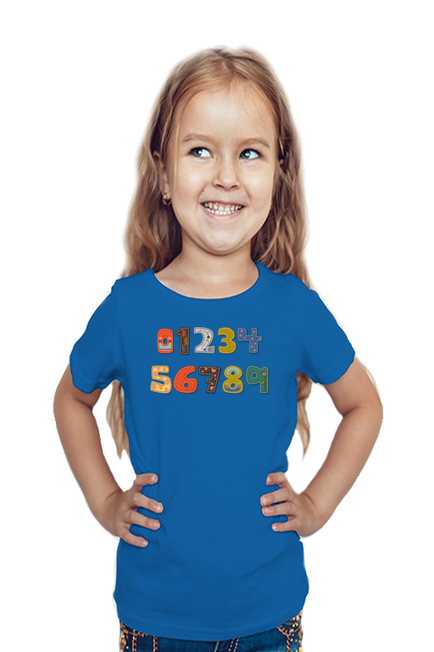Numbers in English Royal Blue T-Shirt for Baby Girl