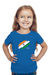 Indian Flag T-Shirt for Girls - Royal Blue
