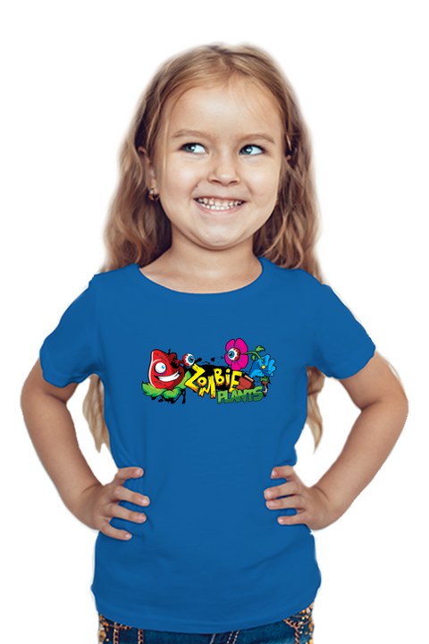 Zombie Plants Halloween  Royal Blue T-Shirt for Girls