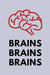 Brains V-Neck T-shirt for Men Closeup