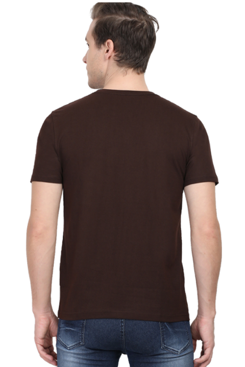 Plain Coffee Brown T-Shirt for Men Back