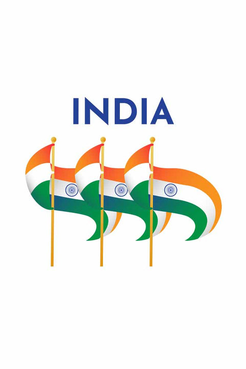 Triple Indian Flag T-shirt for Boys Design