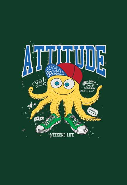 Attitude Octopussy T-Shirt for Boys Close Up