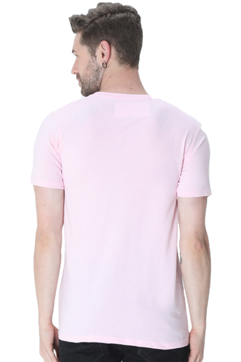 Plain Light Baby Pink T-Shirt for Men back