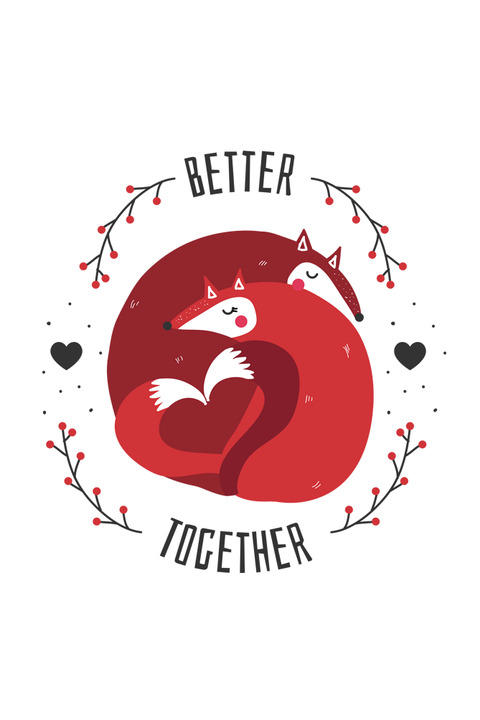 Better Together Valentine T-Shirt for Women Design