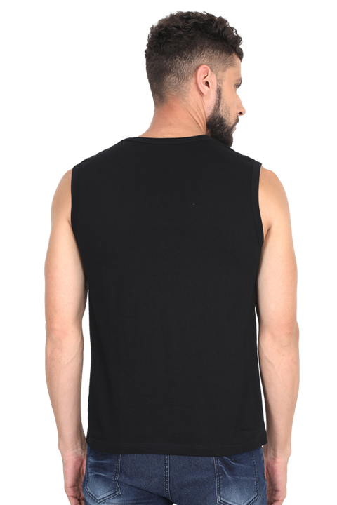 Gothic Pattern Sleeveless Gym Vest for Men - Back