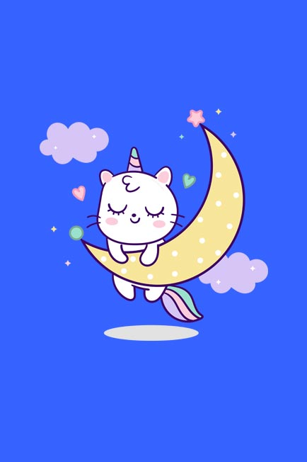 Cat Unicorn on the Moon Rompers for Baby Design