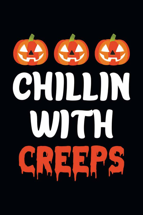 Chillin With Creeps Halloween T-Shirt for Girls Design