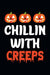 Chillin With Creeps Halloween T-Shirt for Girls Design