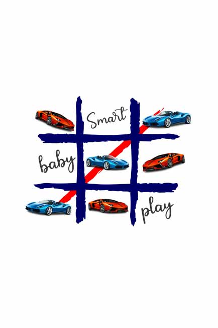 Tic-Tac-Toe Luxury Cars Baby Boy's T-Shirt Design