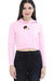 Donut Worry, Be Happy Pink Crop Hoodies for Women