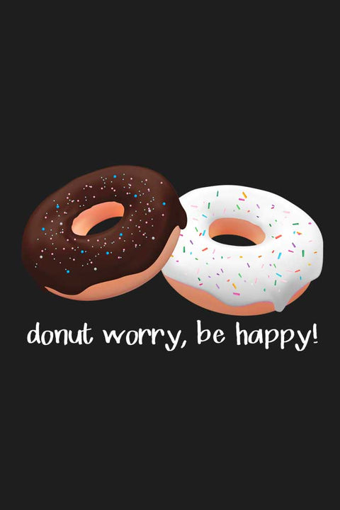 Donut Worry, Be Happy Crop Hoodies for Women Design