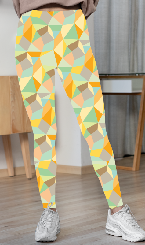 Colourful Shapes Sports Leggings for Women
