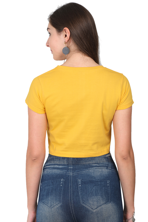 Golden Yellow Crop Top for Women and Girls Back