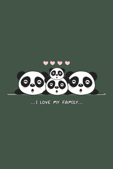 I love My Family Panda T-shirt for Boys Design