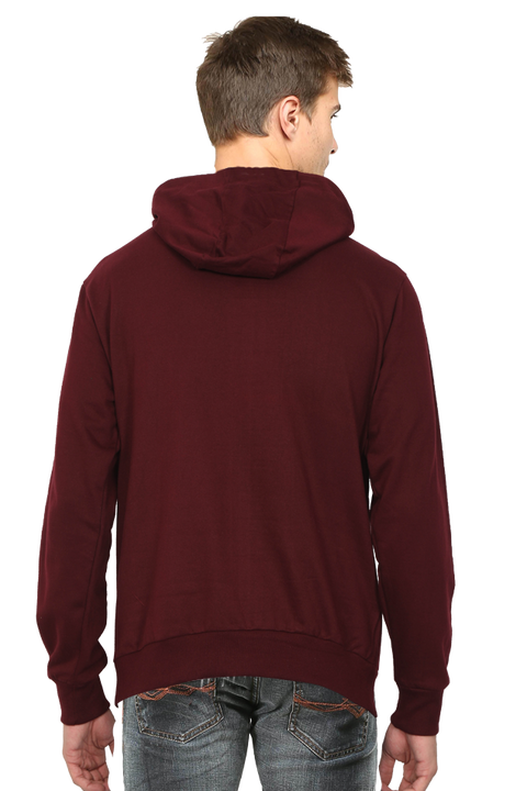 Maroon Sweatshirt Hoodies for Men - backside