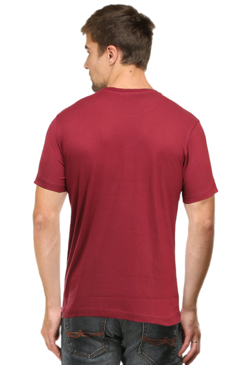 Plain Maroon T-Shirt for Men Back