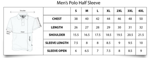 White Polo T-Shirt for Men Sizes