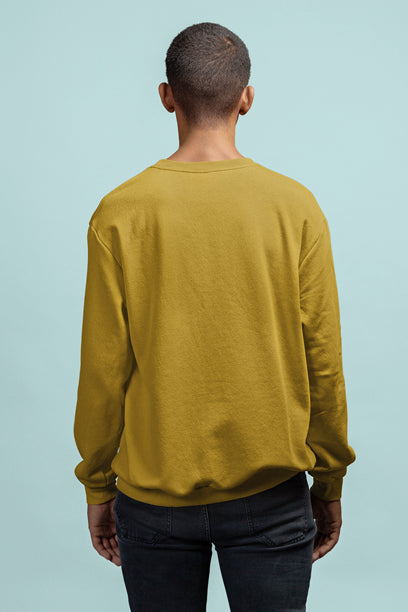 Unisex Mustard Yellow Sweatshirt for Men Back