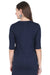 Navy Blue Long Cotton T-shirts to Wear with Leggings Back