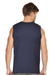 Navy Blue Male Round Neck Sleeveless T-shirt for Men back