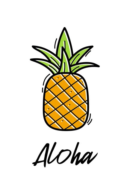 Pineapple Aloha T-Shirt for Girls
