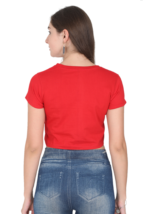 Red Crop Top for Women and Girls Back