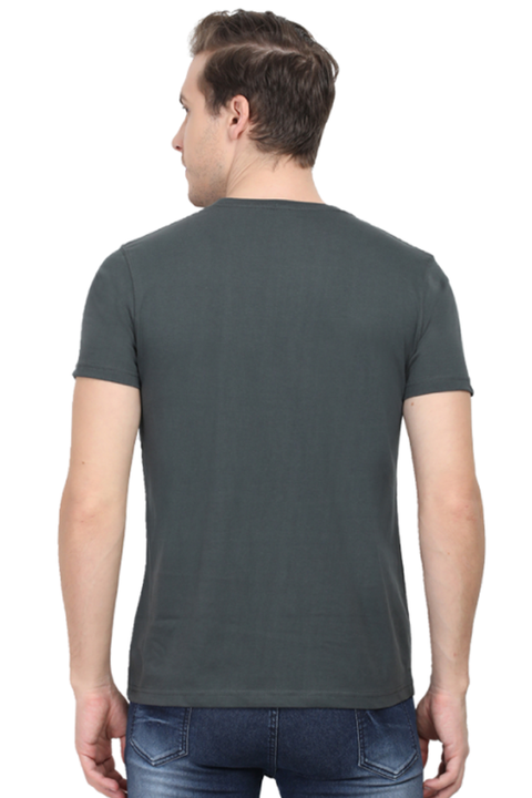 Plain Steel Grey T-Shirt for Men Back