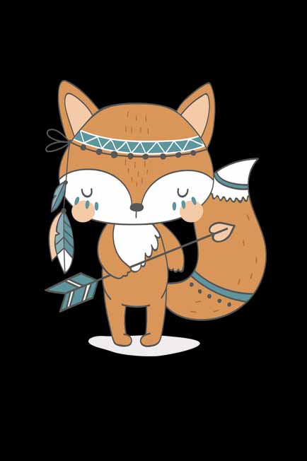 Tribal Fox V-Neck T-Shirt for Men Design