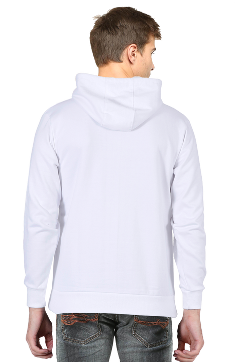 White Sweatshirt Hoodies for Men - backside