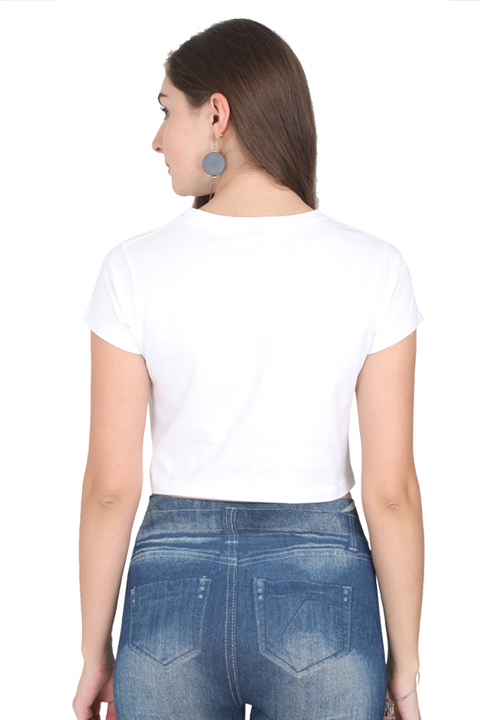 White back Fearless Crop Top for Women